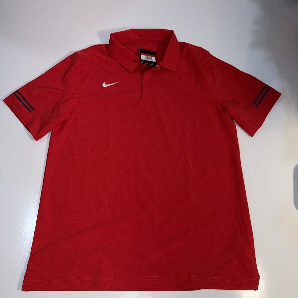 Nike Polo Golf Shirt New With Tags Red With White  Swoosh Golf Outside‎